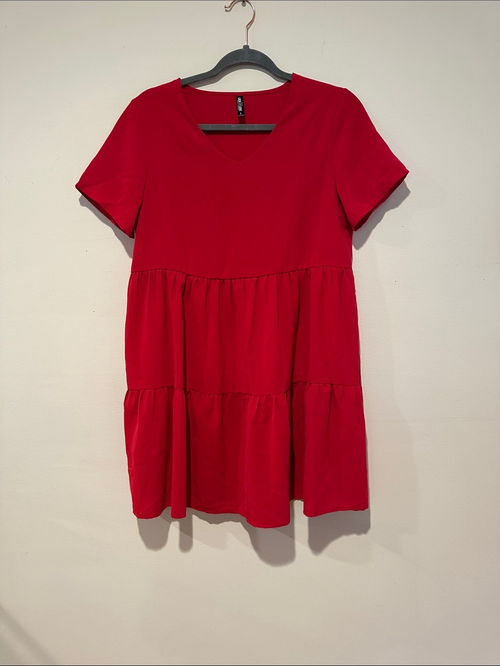 Red Tiered Mini Dress - Unknown Brand